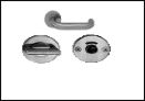 Lever handle with L shape with round roses, WC Indicator
