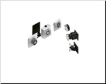 Electro magnetic hold open with swiveling base plate