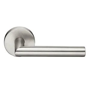 Fire rated Lever handle with L shape with round roses