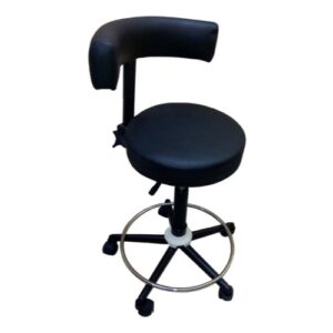Lab Stool With Hi Base Pedestal -Black